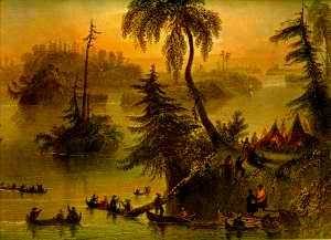 A Primitive 1000 Islands print by W.H.Barlett and R. Brandard